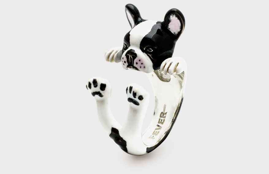 DogFever French Bulldog Hug ring enameled 4x6