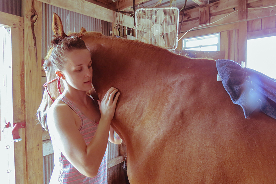  Samantha Youngblood with her favorite equine client, Duke.