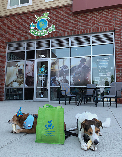 Whiskey barrels and bath tubs are just a few of the items repurposed for The Green K9. First-time customers also get a free reusable tote.