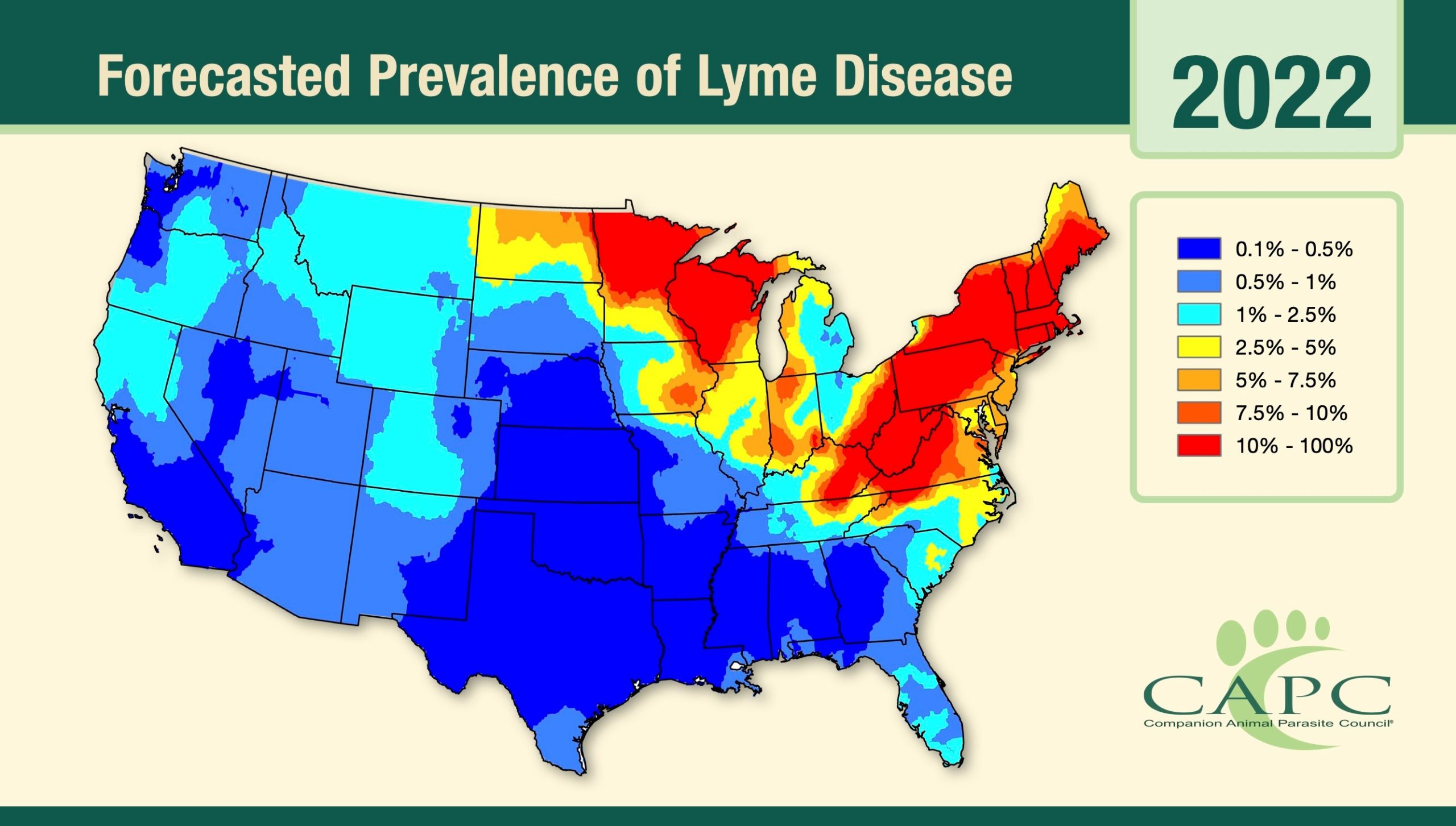 forecasted lyme disease prevalence in pets infographic