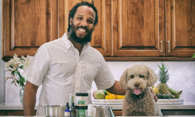 man-and-dog-in-kitchen