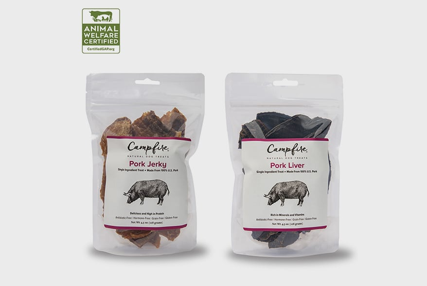 Campfire Treats Introduces New Line of Animal Welfare Certified Pork Treats  for Dogs 