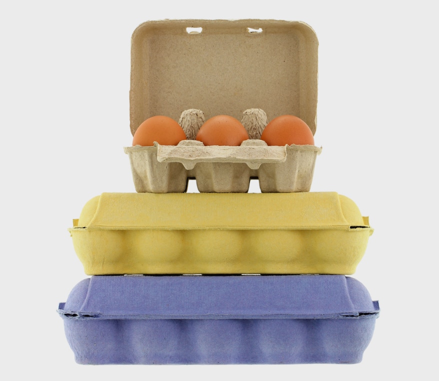 Egg cartons are a major category of molded pulp packaging. PHOTOGRAPHY: sasimoto/iStock.com
