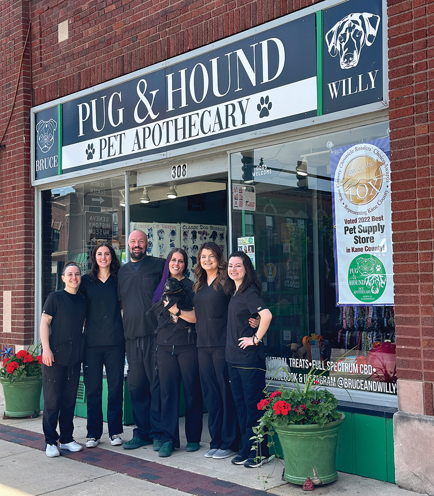 THE PUG & HOUND TEAM. Kiandra Powell, from left, Kimmy Rossner, Jeff DiRe, Kysta Fox and Bruce Wayne, Jessica Vincent and Robyn Calistro.