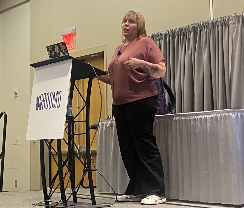 Denise Heroux presenting at GROOM'D 2026.