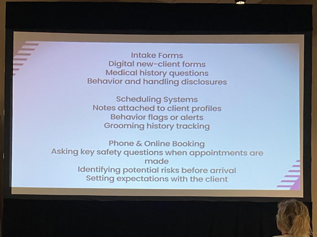 Denise Heroux's "Cover Your Tail: Safety First for Groomers & Business Owners" session at GROOM'D 2026.